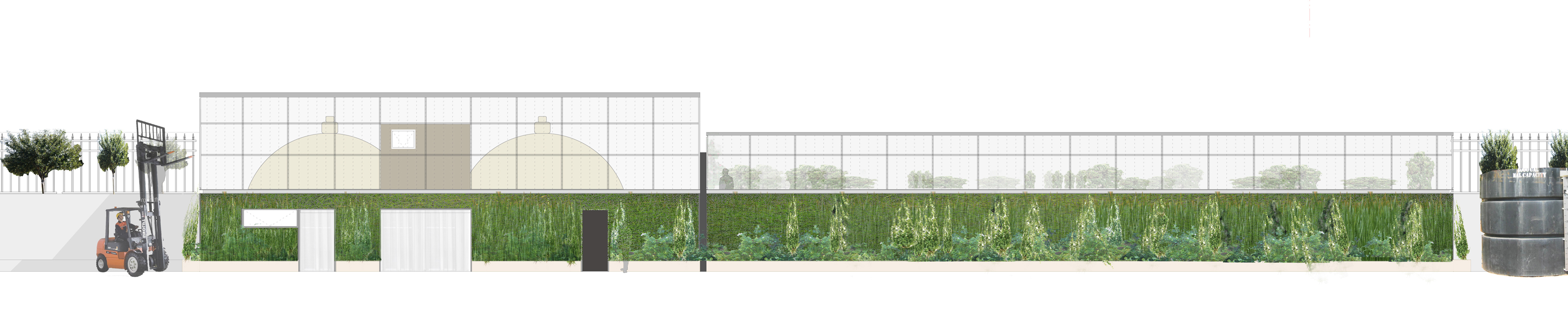 ABN1 - King's Cross Community Scale AD plant ABN1 - West Elevation